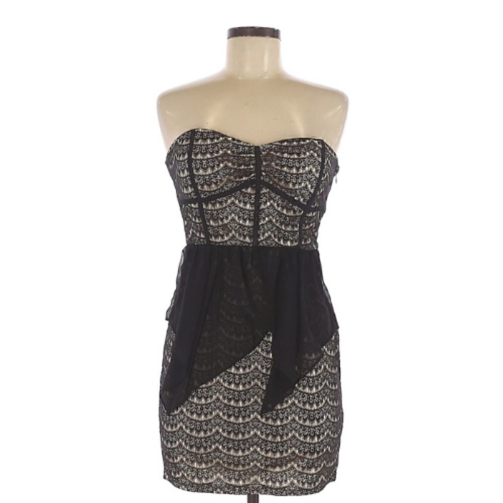 🌺 Do & Be Strapless Sweetheart Lace Bustier Mini Dress Size M NWT